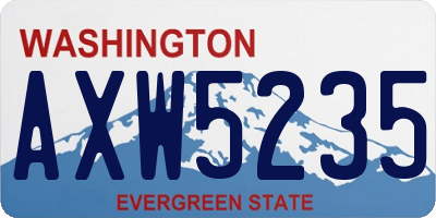 WA license plate AXW5235