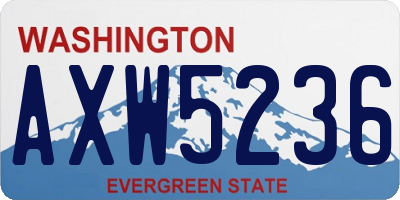 WA license plate AXW5236