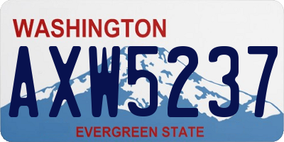 WA license plate AXW5237