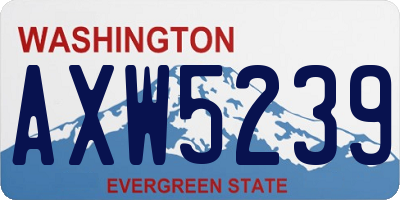 WA license plate AXW5239