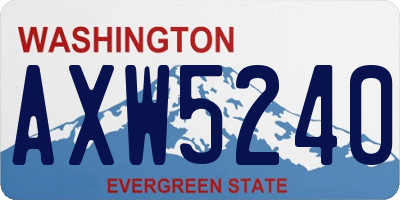 WA license plate AXW5240