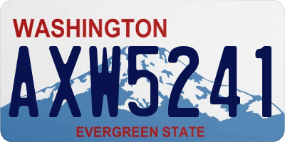 WA license plate AXW5241