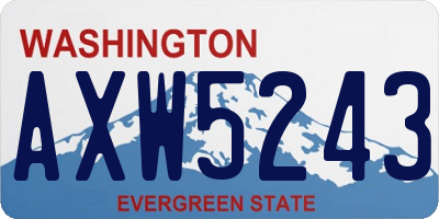 WA license plate AXW5243