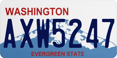 WA license plate AXW5247