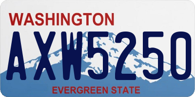 WA license plate AXW5250