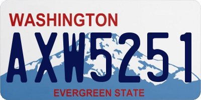 WA license plate AXW5251