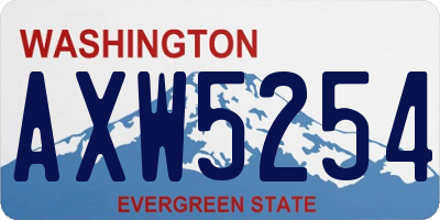 WA license plate AXW5254