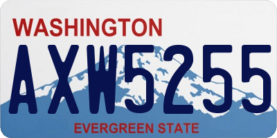 WA license plate AXW5255