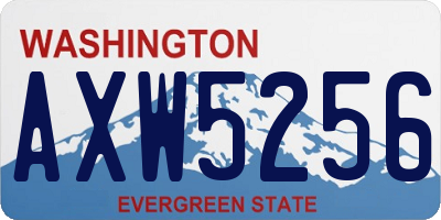 WA license plate AXW5256