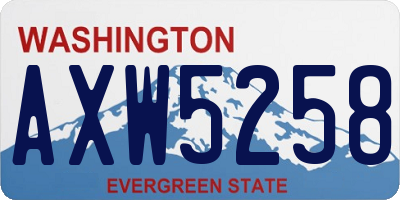 WA license plate AXW5258