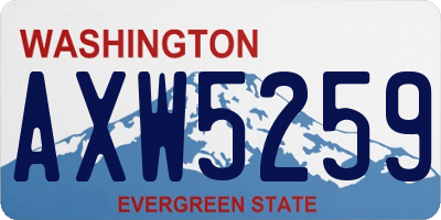 WA license plate AXW5259