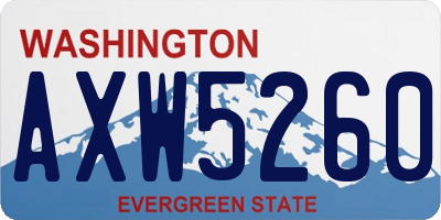 WA license plate AXW5260