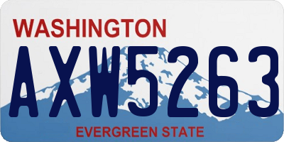 WA license plate AXW5263