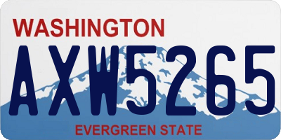 WA license plate AXW5265
