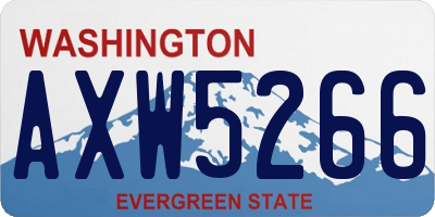 WA license plate AXW5266