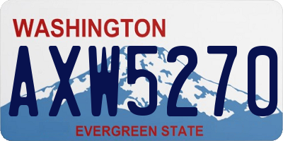 WA license plate AXW5270