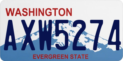 WA license plate AXW5274