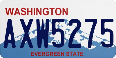 WA license plate AXW5275