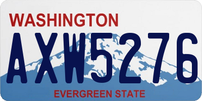WA license plate AXW5276
