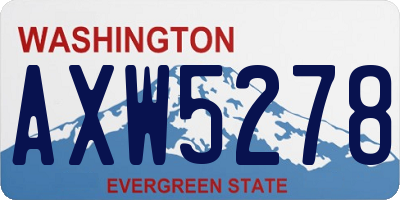 WA license plate AXW5278