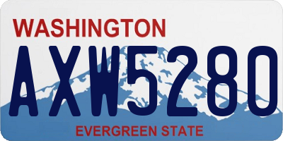 WA license plate AXW5280
