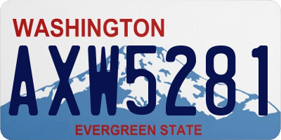 WA license plate AXW5281