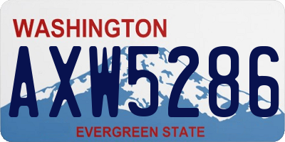 WA license plate AXW5286
