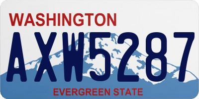 WA license plate AXW5287