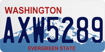 WA license plate AXW5289