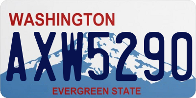 WA license plate AXW5290