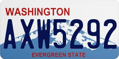 WA license plate AXW5292