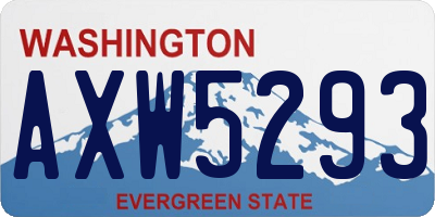 WA license plate AXW5293