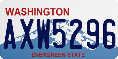 WA license plate AXW5296