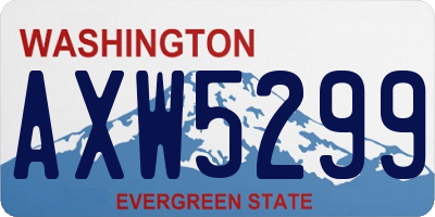 WA license plate AXW5299