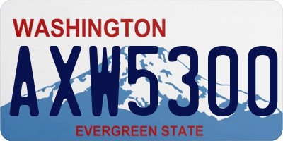 WA license plate AXW5300