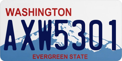 WA license plate AXW5301