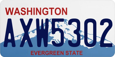 WA license plate AXW5302