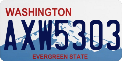 WA license plate AXW5303