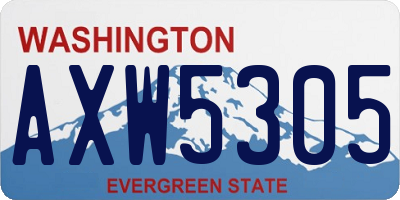 WA license plate AXW5305