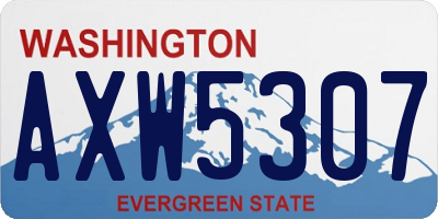 WA license plate AXW5307