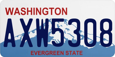 WA license plate AXW5308