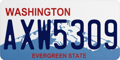 WA license plate AXW5309