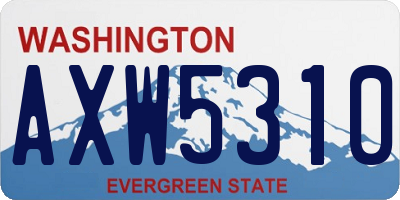 WA license plate AXW5310