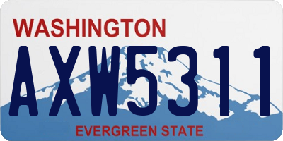 WA license plate AXW5311