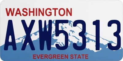WA license plate AXW5313