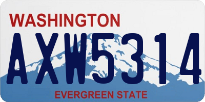 WA license plate AXW5314