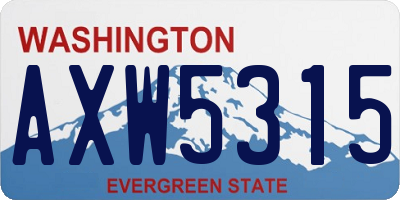 WA license plate AXW5315