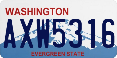WA license plate AXW5316