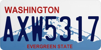 WA license plate AXW5317
