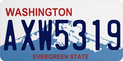 WA license plate AXW5319